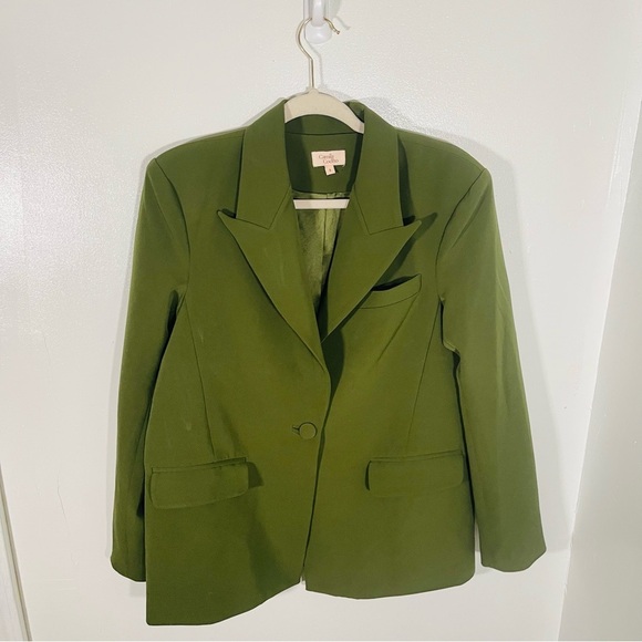 NEW Camila Coelho Morena Blazer Jacket Oversized Boyfriend Fit Preppy Green - Picture 7 of 9